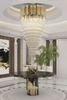 Elegant Crystal Chandelier with Gold Accents And Cascading Design for Luxurious Home Lighting