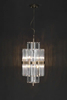 Elegant Pendant Light Inspired by Iconic Architecture with Gold-Plated Brass And Crystal Glass