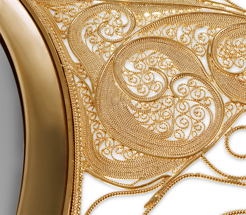 European Luxury Gold-Plated Entryway Mirror, High-Definition Vanity Mirror for Bathroom, Corridor, And Living Room Decor