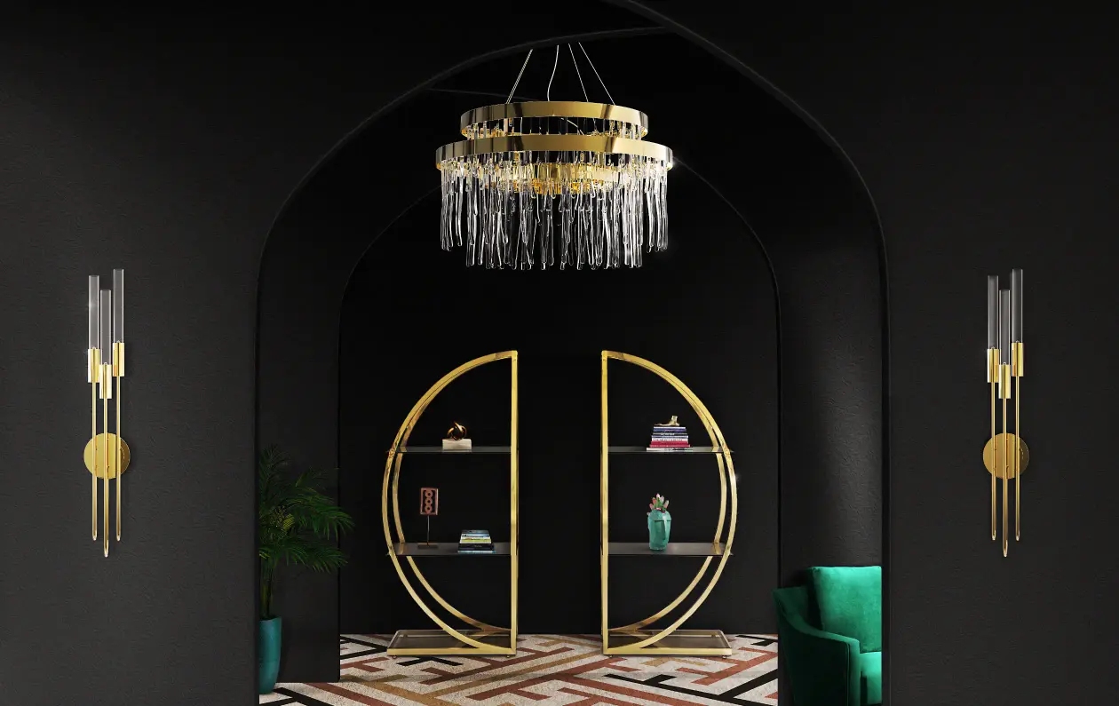 Stunning Double-Tier Gold And Crystal Pendant Light with Elegant Dripping Design, Perfect for Modern Dining And Living Room Spaces, Enhancing Sophistication And Style