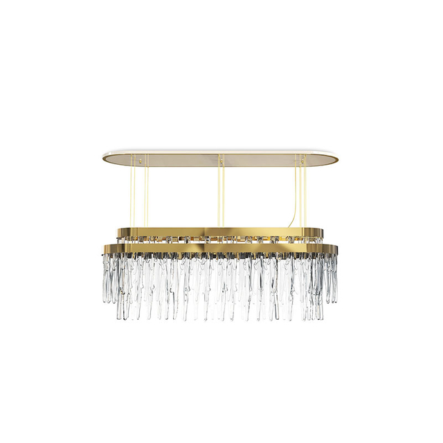 Luxurious Gold And Crystal Pendant Light with Contemporary Design, Perfect for Dining Rooms And Living Spaces, Enhancing Elegance And Style
