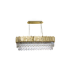 Sleek Gold And Crystal Pendant Light with Modern Geometric Design, Ideal for Dining And Living Room Décor, Enhancing Style And Sophistication