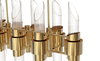 Sleek Gold And Glass Linear Pendant Light with Modern Geometric Design, Perfect for Adding A Touch of Elegance To Dining Rooms And Contemporary Interiors