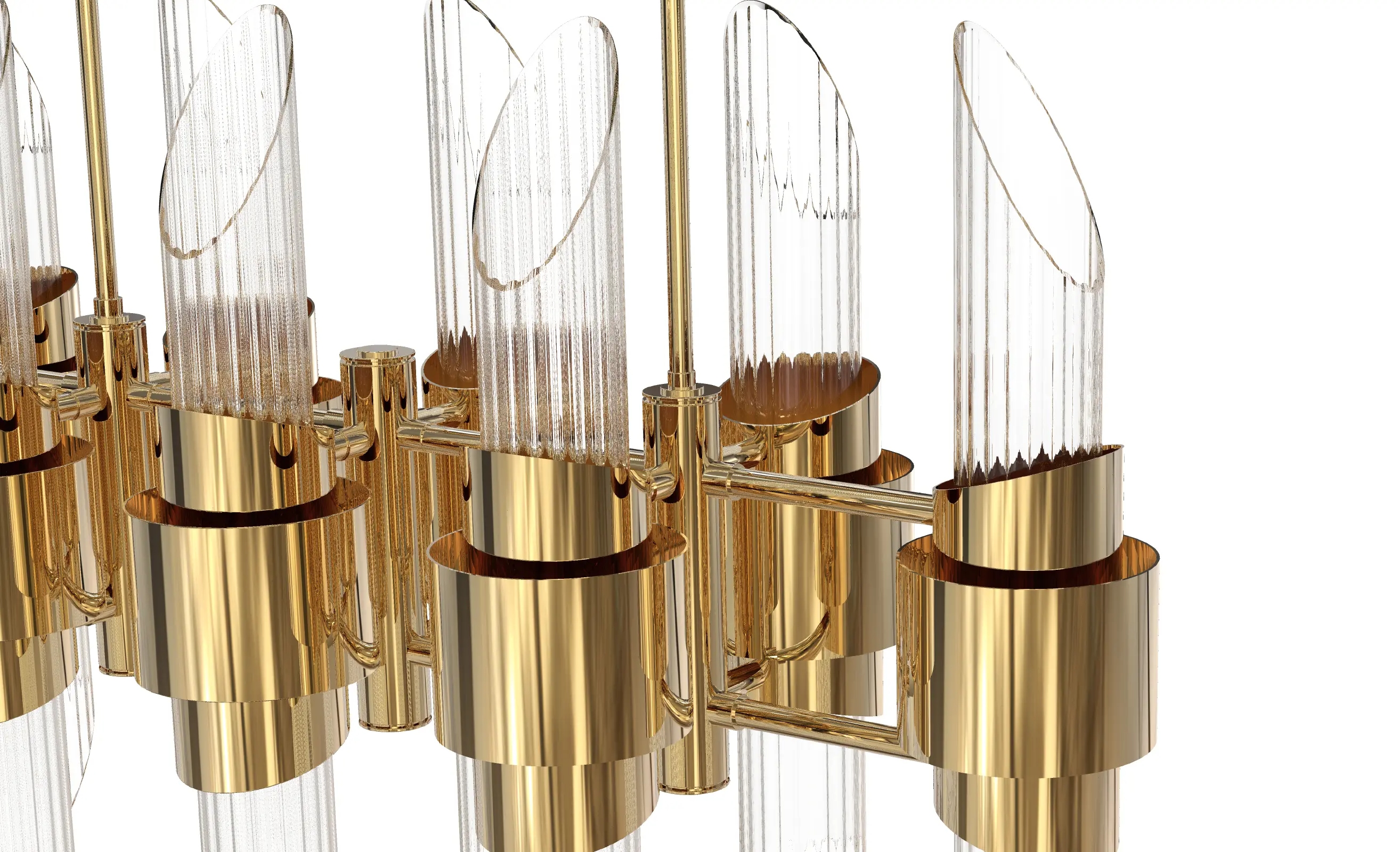 Sleek Gold And Glass Linear Pendant Light with Modern Geometric Design, Perfect for Adding A Touch of Elegance To Dining Rooms And Contemporary Interiors
