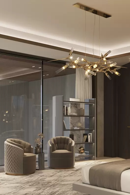 Innovative Gold Starburst Pendant Light with Modern Design, Perfect for Adding A Bold Statement To Contemporary Dining Rooms And Living Spaces