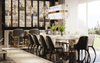 Modern Gold and Crystal Linear Pendant Light with Chic Textured Design, Ideal for Brightening Up Dining Areas and Contemporary Interiors
