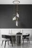 Contemporary Gold And Glass Pendant Light with Artistic Geometric Design, Ideal for Adding A Modern Touch To Dining Areas And Living Spaces