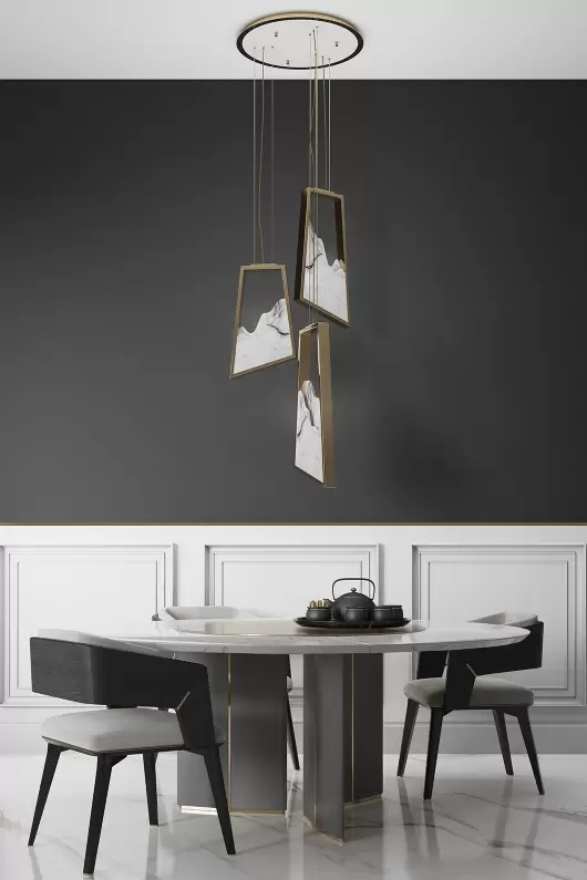 Contemporary Gold And Glass Pendant Light with Artistic Geometric Design, Ideal for Adding A Modern Touch To Dining Areas And Living Spaces