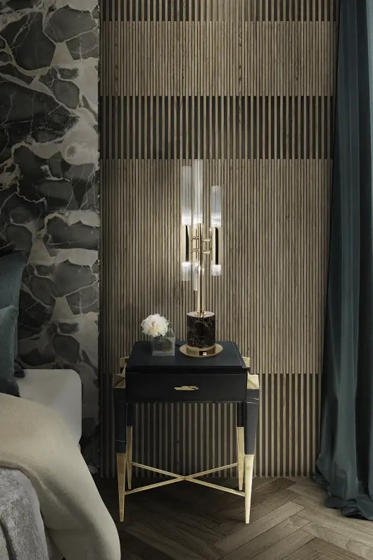 Elegant Gold And Black Marble Table Lamp with Modern Triple-Tube Design, Perfect for Adding A Touch of Luxury To Any Space