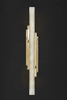 Sleek Gold And Alabaster Dual-Bar Vertical Wall Sconce for Contemporary Elegance in Living Spaces
