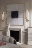 Minimalist Alabaster And Gold Vertical Wall Light for Modern Home Illumination