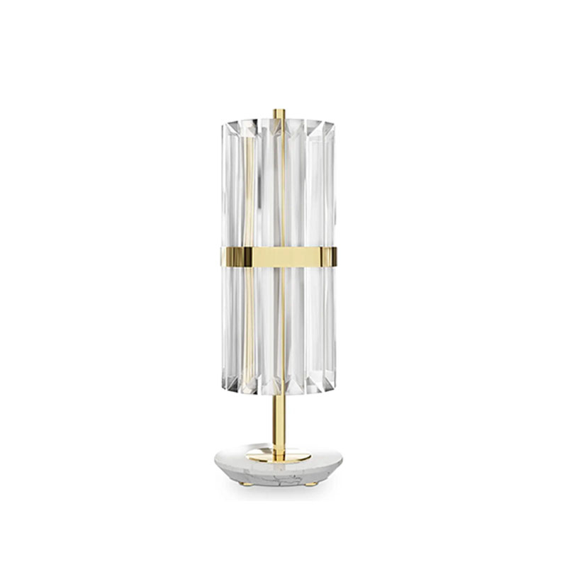Elegant Gold And Crystal Table Lamp with Contemporary Design, Perfect for Adding A Touch of Luxury To Desks And Living Spaces