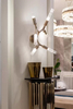 Modern Geometric Gold Wall Sconce with Angular Arms And Cylindrical Glass Shades - Contemporary Elegance for Any Room