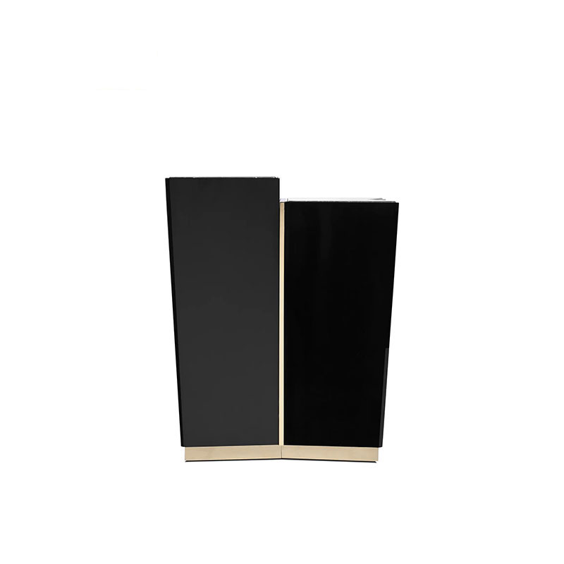 Nordic Minimalist Marble Top Nightstand, Geometric Bedside Table And Storage Cabinet for Bedroom Decor
