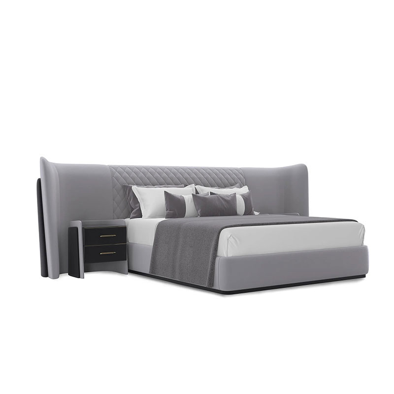 2024 New Luxury Villa Master Bedroom King Bed with High-Elastic Mattress, Designer Double Bed for Ultimate Comfort