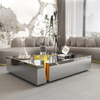 Factory Direct Gold-Plated Stainless Steel 3-Piece Square Coffee Table Set, Living Room Sofa Side Tables And Low Tea Tables
