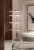 Sleek Tall Crystal Floor Lamp with Gold Accents And Geometric Design for Contemporary Home Lighting