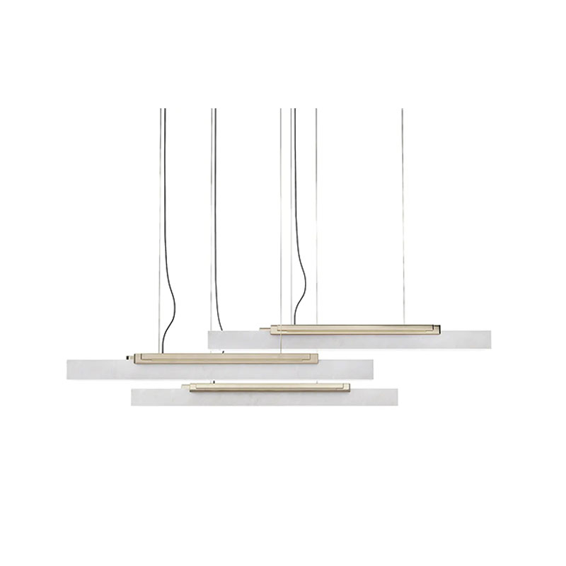 Sleek Gold And Marble Pendant Light with Minimalist Design, Perfect for Enhancing Modern Dining Areas And Contemporary Spaces