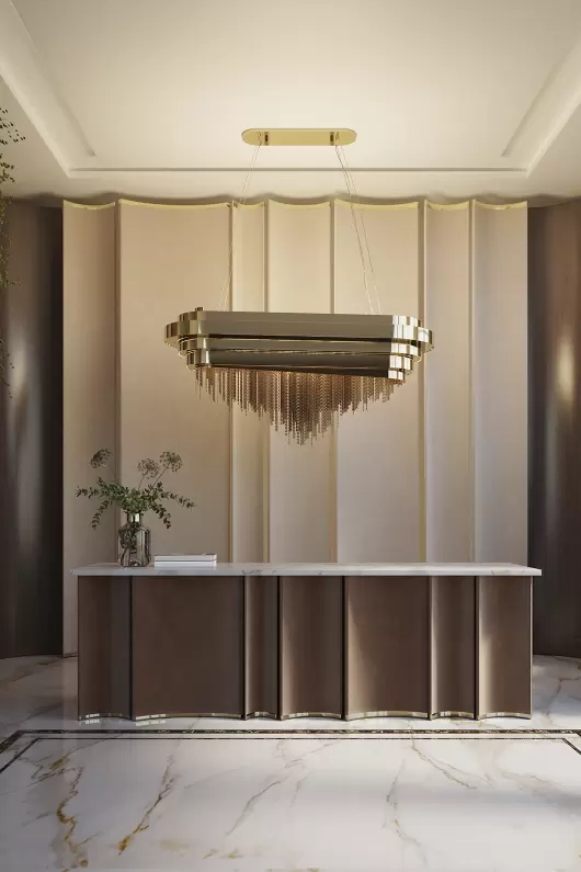 Sophisticated Multi-Layer Gold And Crystal Pendant Light with Contemporary Design, Perfect for Elevating The Style of Dining Rooms And Modern Spaces