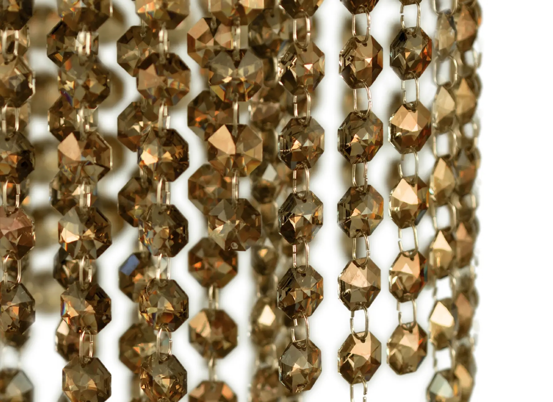Elegant Plafond Light Fixture with Gold-Plated Brass And Gold Teak Crystals for Classic And Modern Interiors
