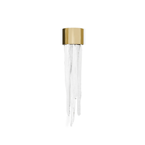 Sleek Gold And Clear Glass Wall Lamp with Modern Dripping Design, Perfect for Adding A Touch of Elegance To Any Room