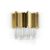 Sophisticated Gold And Clear Crystal Wall Lamp with Vertical Design, Ideal for Adding A Luxurious Touch To Modern Interiors