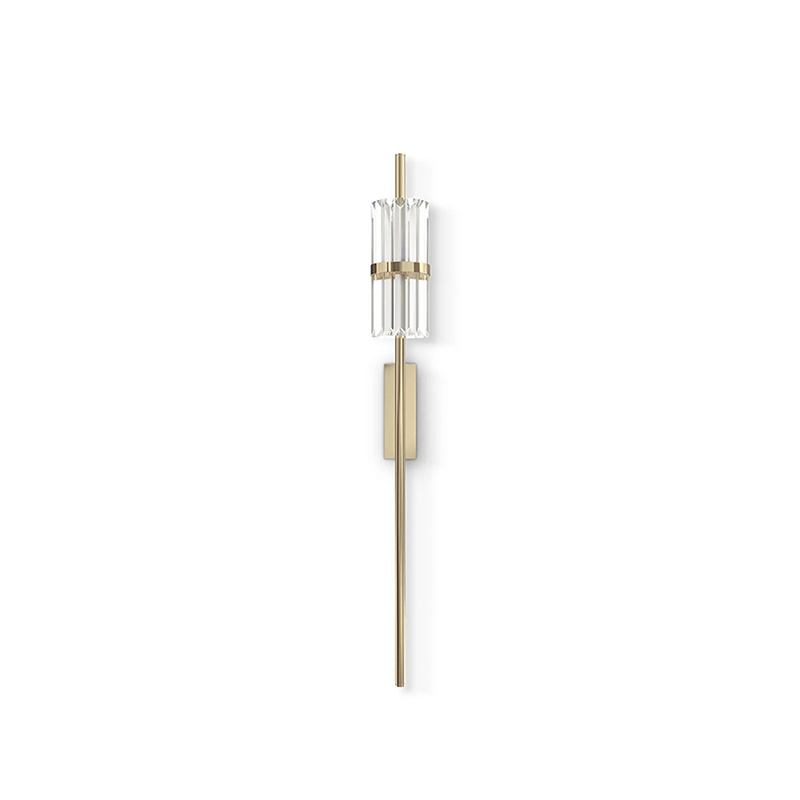 Sleek Vertical Gold Wall Sconce with Crystal Accent, Perfect for Minimalist And Luxurious Decor