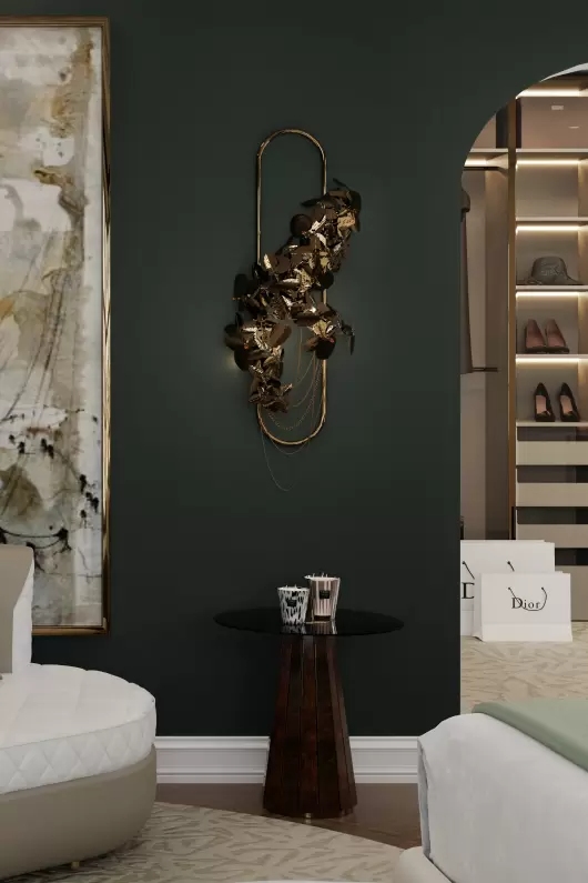 Nature-Inspired Gold Leaf Wall Sconce with Cascading Accents, Perfect for Adding A Touch of Whimsy And Elegance