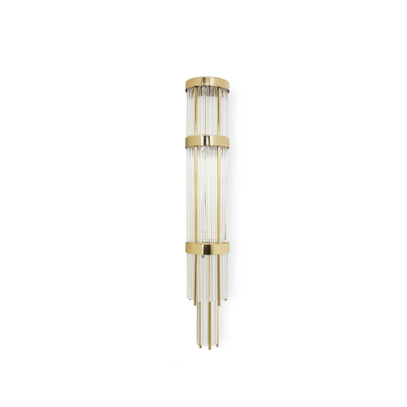 Modern Gold Wall Sconce with Tiered Crystal Rods, Perfect for Sleek And Elegant Lighting Solutions