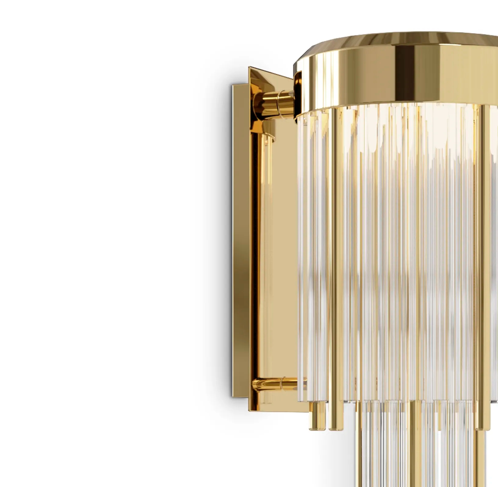 Sleek Vertical Crystal Rod Wall Sconce in Gold Finish - Luxurious Lighting for Hallways And Bedrooms