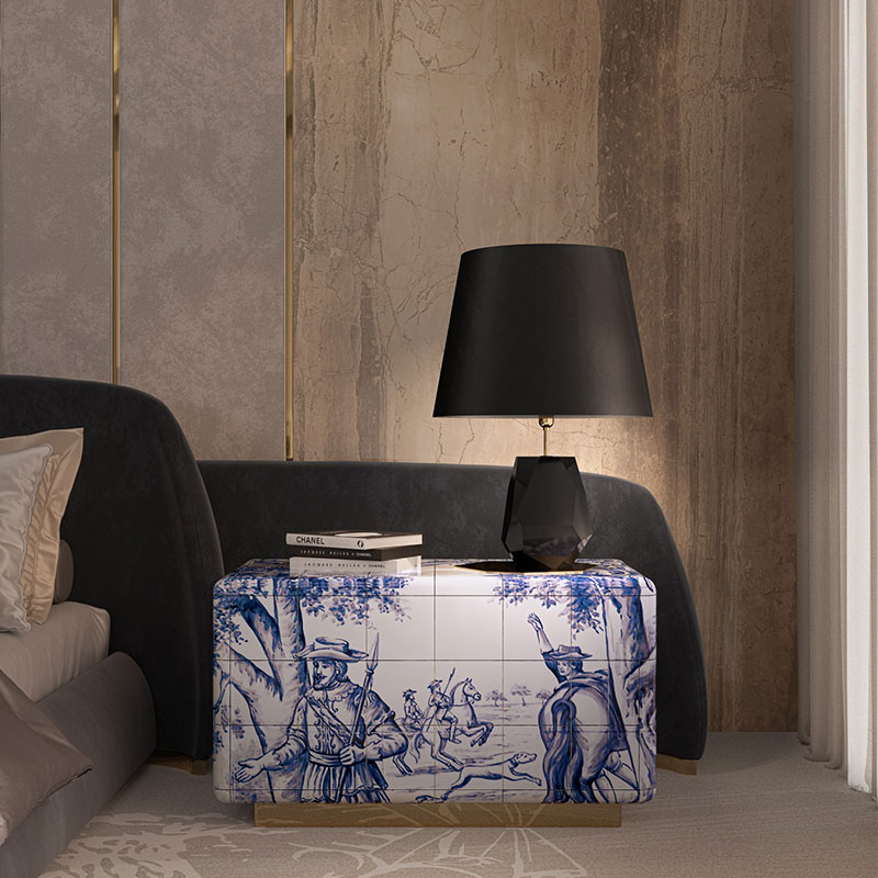 Hot-Selling Hand-Painted Double-Layer Drawer Solid Wood Bedside Table – Light Luxury Creative Bedside Table for Bedroom Or Hotel