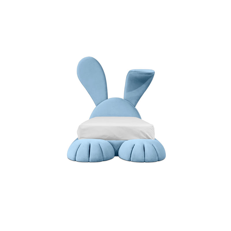 Dreamy Rabbit Bed for Princess Bedrooms – High-Elastic Sponge And Solid Wood Frame Silent Anti-Mite Flat Bed for Girls
