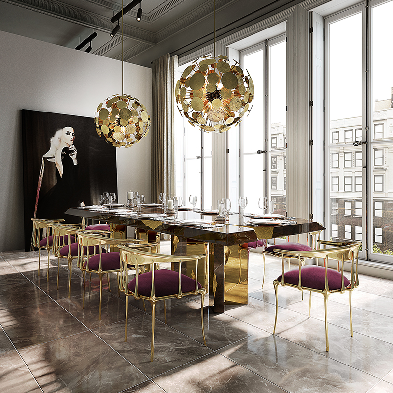Modern Light Luxury Villa Designer Dining Table – Creative Marble Dining Table for 4-8 Seats – Elegant Restaurant Dining Table, Durable And Easy-to-Clean