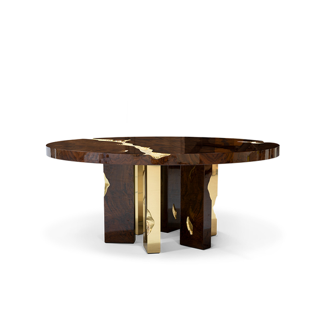 Source Factory Round Family Dining Table – Thickened Solid Wood Dining Table for Luxurious And Easy-Clean Dining – Ideal Kitchen And Restaurant Table
