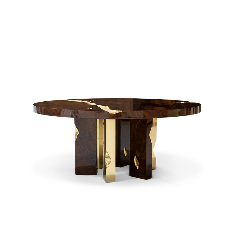 Source Factory Round Family Dining Table – Thickened Solid Wood Dining Table for Luxurious And Easy-Clean Dining – Ideal Kitchen And Restaurant Table