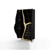 Factory Customizable Y-Shaped Gold-Plated Stainless Steel Luxury Wine Cabinet, Multi-Functional Display and Storage Rack for Wine and Accessories