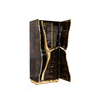 Luxury High-Quality Wood Veneer Bar Cabinet, Unique Design Freestanding Large Capacity Wine Display And Storage Cabinet
