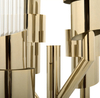 Contemporary Three-Arm Floor Lamp with Gold Accents And Clear Glass Tubes for Stylish Home Lighting