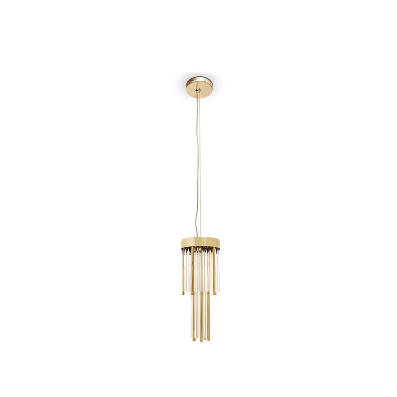 Elegant Crystal Pendant Light with Gold-Plated Brass for A Striking Beacon of Illumination