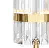 Slim Pendant Light in Gold-Plated Brass and Crystal for Elegant Home and Commercial Decor