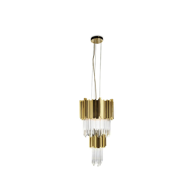 Luxurious Pendant Lamp Crafted From Gold-Plated Brass And Crystal Glass for Elegant Home Design