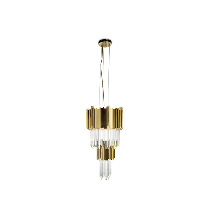 Luxurious Pendant Lamp Crafted From Gold-Plated Brass And Crystal Glass for Elegant Home Design