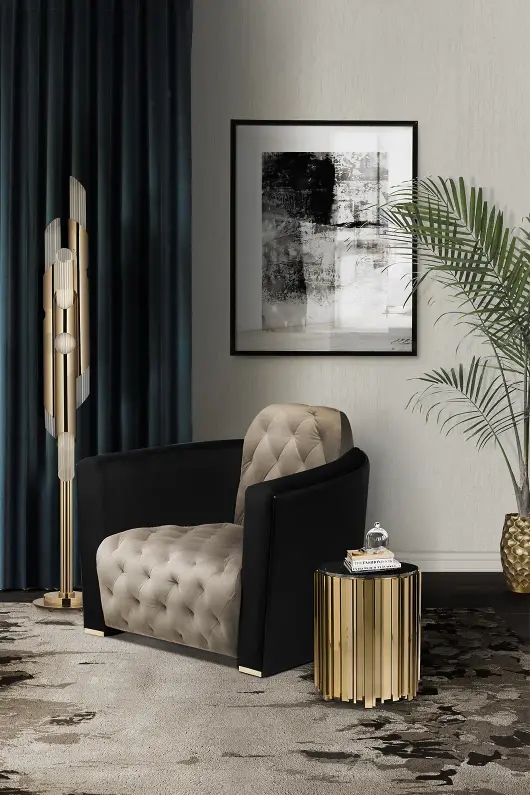 Modern Abstract Floor Lamp with Gold Accents And Clear Glass Tubes for Contemporary Home Decor
