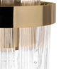 Stunning Double-Tier Gold And Crystal Pendant Light with Elegant Dripping Design, Perfect for Modern Dining And Living Room Spaces, Enhancing Sophistication And Style
