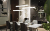 Sleek Gold And Marble Pendant Light with Minimalist Design, Perfect for Enhancing Modern Dining Areas And Contemporary Spaces