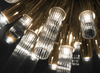Stunning Gold And Clear Glass Starburst Pendant Light with Modern Design, Ideal for Creating A Bold Statement in Contemporary Interiors