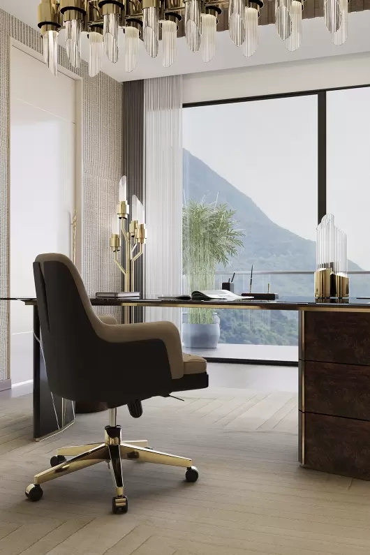 Contemporary Gold and Clear Glass Table Lamp with Unique Sculptural Design, Perfect for Adding a Modern Touch to Any Room