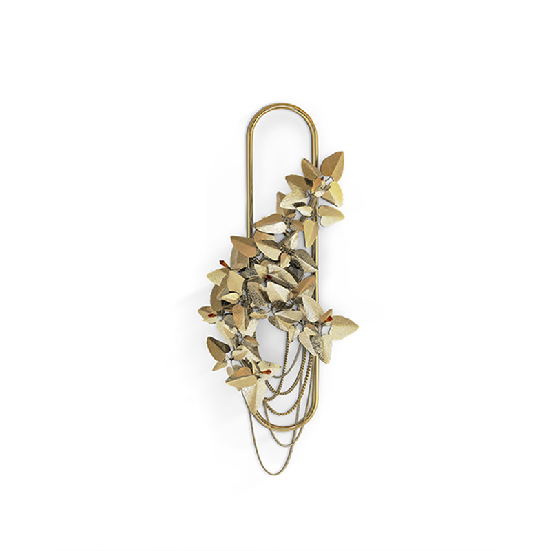 Nature-Inspired Gold Leaf Wall Sconce with Cascading Accents, Perfect for Adding A Touch of Whimsy And Elegance