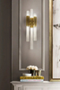 Luxury Triple Glass Cylinder Brass Wall Sconce – Modern Vertical Design Wall Light for Living Rooms And Hallways