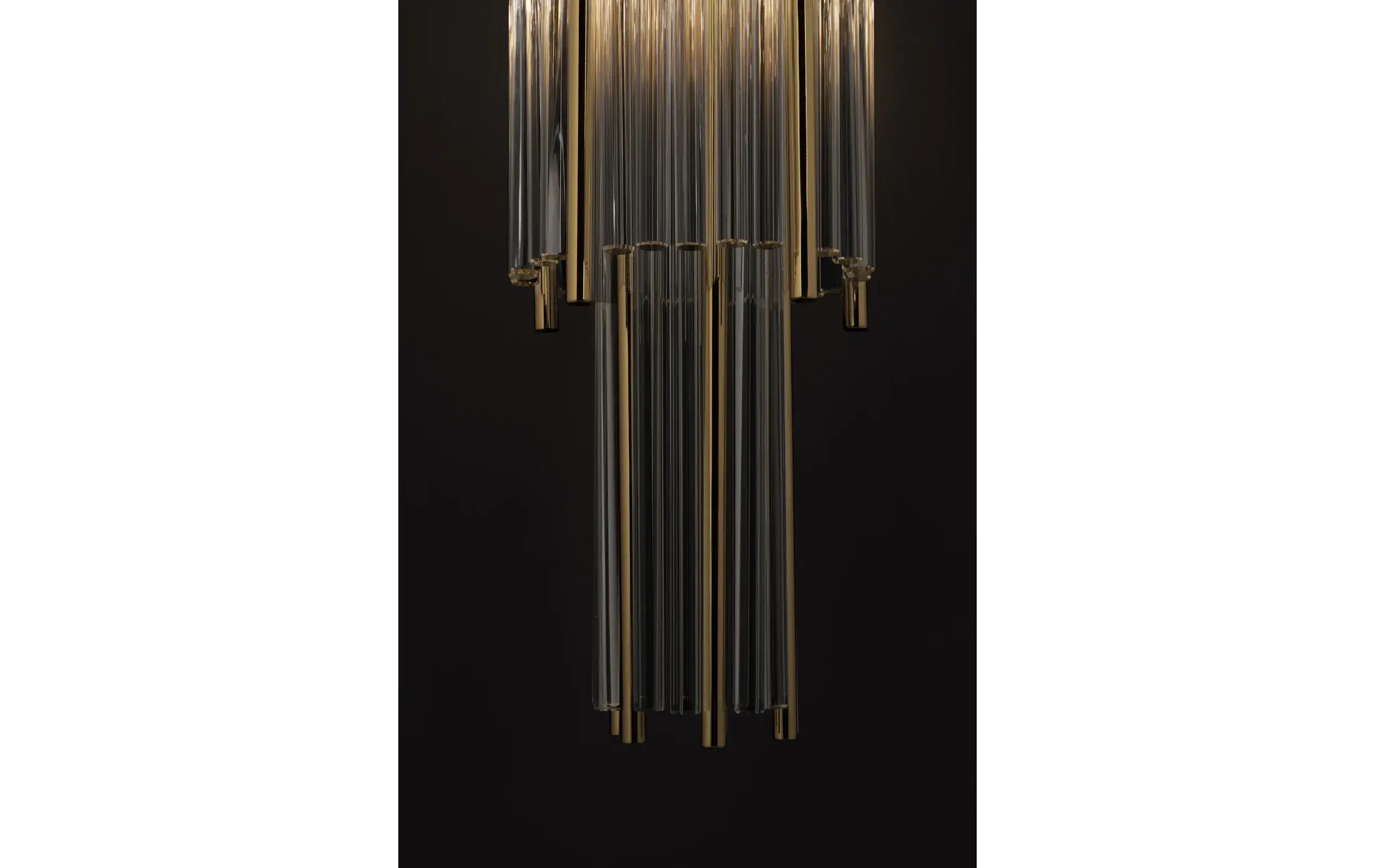 Elegant Vertical Crystal Wall Light with Golden Accents And Marble Mount